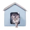 Heated Cat House, Outdoor Kitty Shelter with Timer, 600D Oxford Cloth Foldable Cat Shelter with Heated Pad for Winter to Stay Warm and Cozy