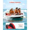 Towable Tube for Boating, 3 Riders Inflatable Boat Tubes and Towables, 510 lbs Capacity Water Sport Towable Tube for Boat to Pull - with Fins