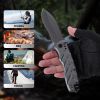 Premium Gray Pocket Knife, 9.5cm Stainless Steel Blade, Ergonomic Anti-Slip Handle, Safe Lock for Outdoor & Daily Use