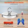 Magnet Fishing Kit, 1300 LBS/590 Kg Single-Sided Pulling Force Strong Magnet Fishing Kit