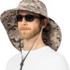 Wide Brim Sun Hat with Neck Flap, UPF50+ Hiking Safari Fishing Hat for Men Women, Sun Protection Beach Hat