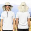 Wide Brim Sun Hat with Neck Flap, UPF50+ Hiking Safari Fishing Hat for Men Women, Sun Protection Beach Hat