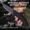 Portable Drop-Point Knife, Black/Green, 21.5cm Total Length - Ideal for Camping & Everyday Carry