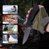 Portable Drop-Point Knife, Black/Green, 21.5cm Total Length - Ideal for Camping & Everyday Carry