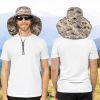 Wide Brim Sun Hat with Neck Flap, UPF50+ Hiking Safari Fishing Hat for Men Women, Sun Protection Beach Hat