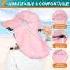 Wide Brim Sun Hat with Neck Flap, UPF50+ Hiking Safari Fishing Hat for Men Women, Sun Protection Beach Hat